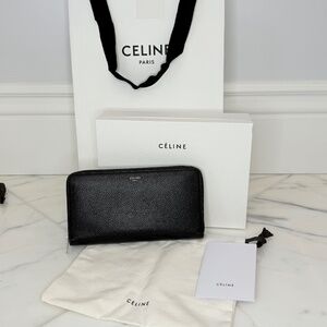 Celine Large Zip Wallet Black/Yellow